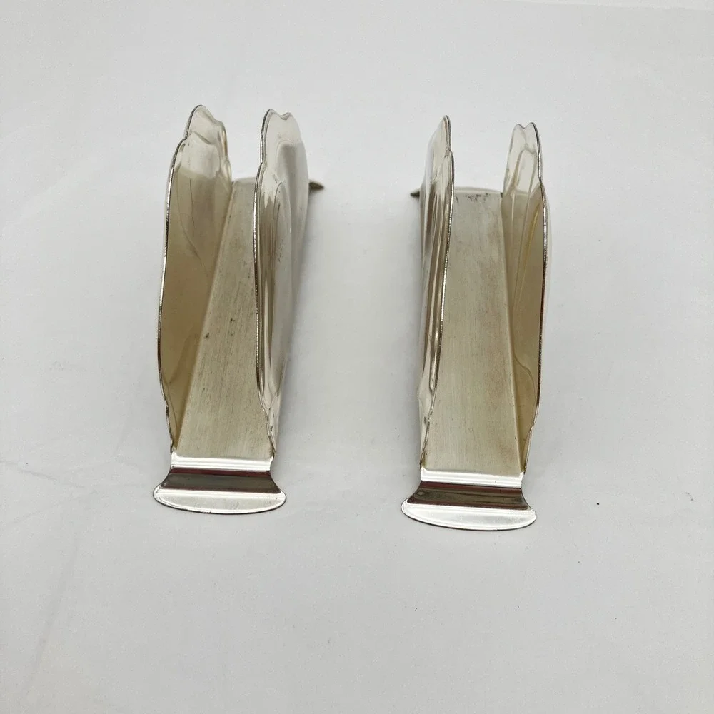 WMF Ikora Napkin Holders Set of 2 Silver Tarnish Resistant Germany MCM